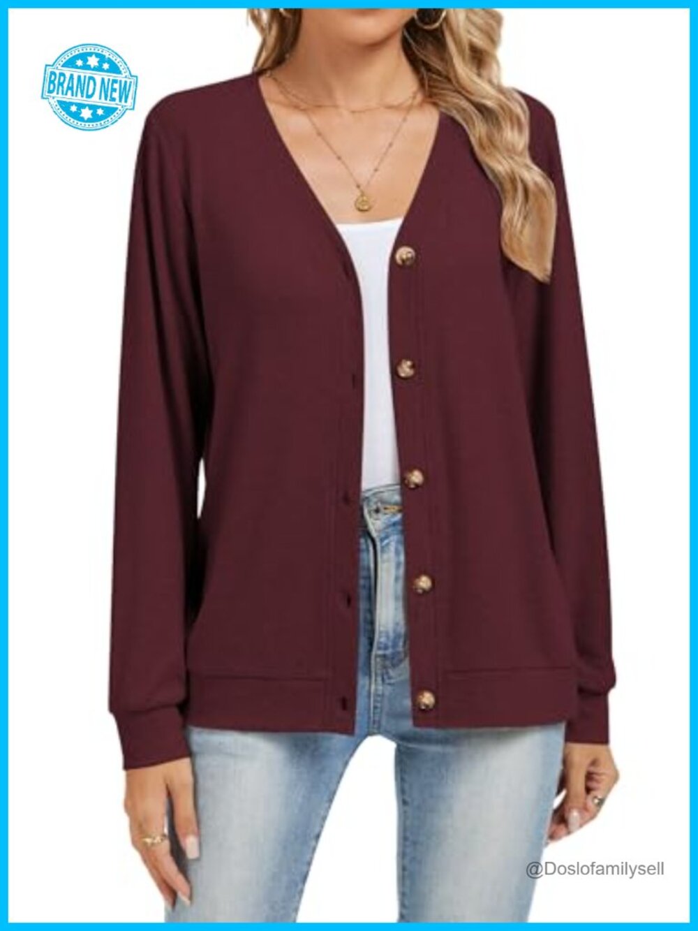 Cashmere Blend Cardigan Sweater Button Down V-Neck Long Sleeve Business Casual